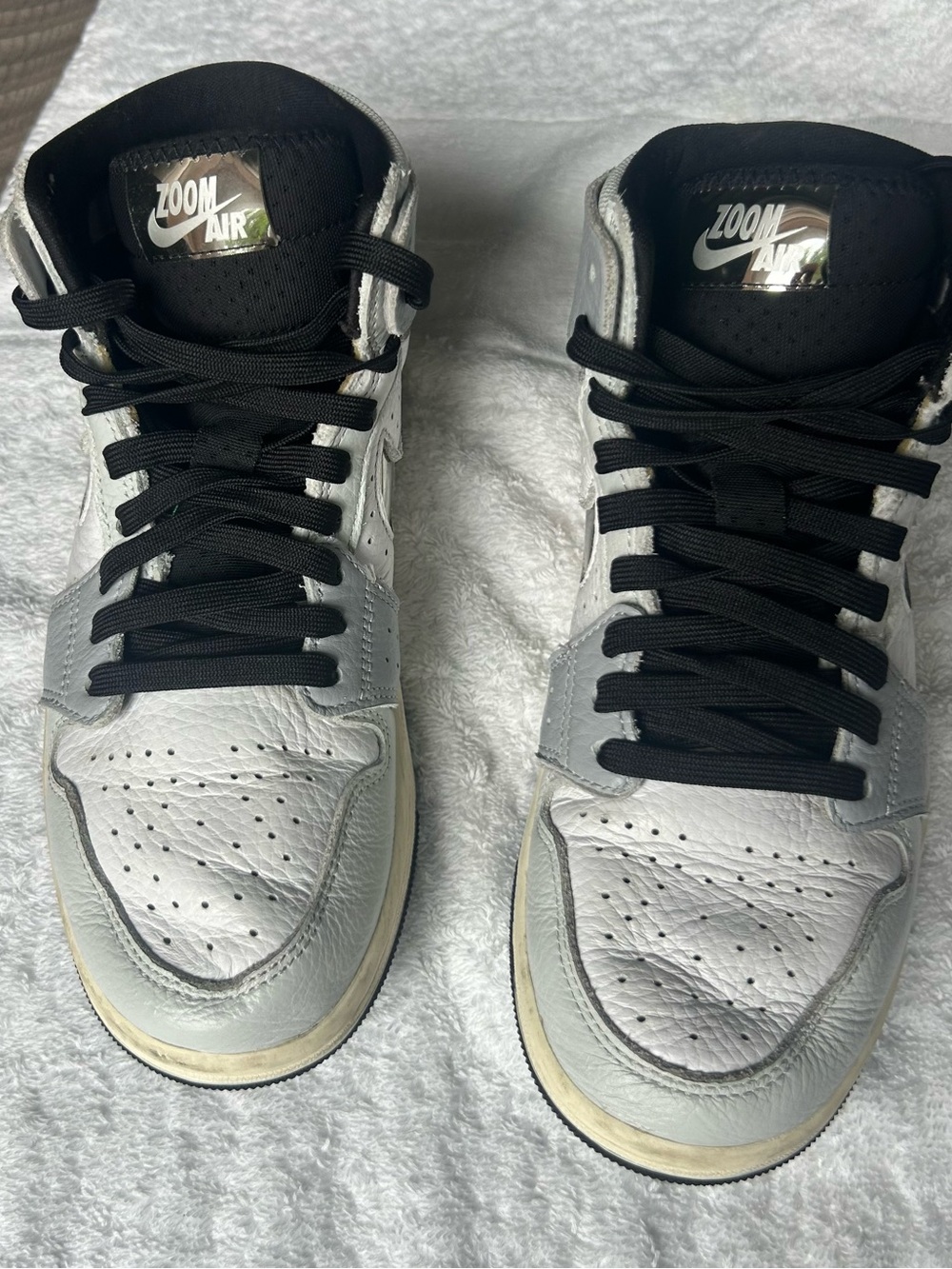 Nike Silver and Black High-Top Sneakers with Zoom Air